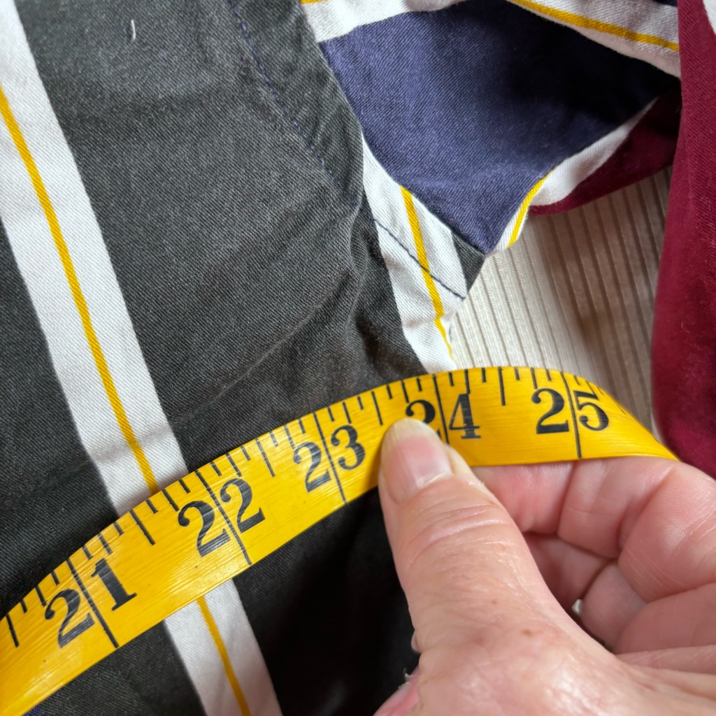 Vintage 90’s Striped Men's Buttondown Shirt - Blue, Red, Yellow, Green — image 4 of 8